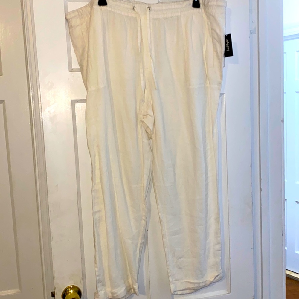 Lord & Taylor White Linen Pants